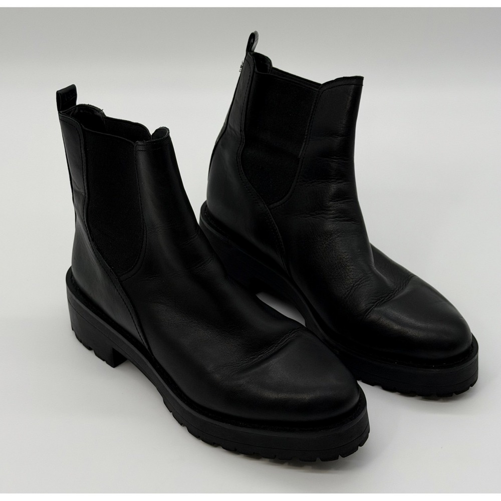 Sam Edelman Boots Women 10 Black Justina Lug Sole Chelsea Platform Grunge Gothic